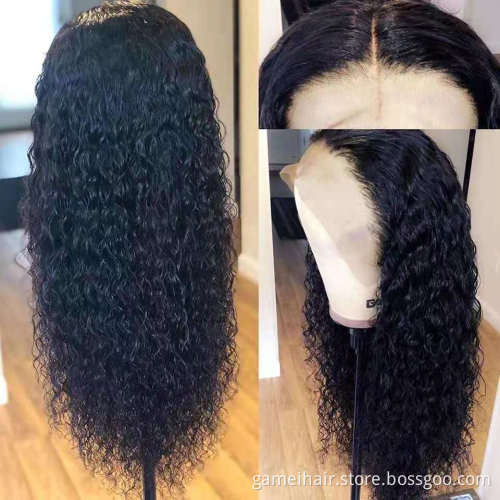 Raw Brazilian Virgin Human Hair Water Wave Glueless Hd Full Lace Front Wig Cheap Transparent Lace Frontal Wig For Black Women